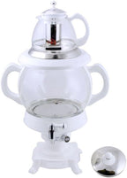 Electric Samovar Digital Display Russian Persian Turkish Tea Maker Water Kettle Glass Teapot 5+1=6 Liter 110V 1100w Auto Shut Off, Keep Warm White by Unknown