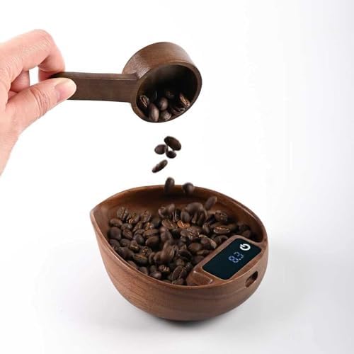 Luviora Walnut Wood Coffee Scale with Spoon, 0.1g Precision, 999g by Unknown