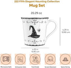 222 Fifth Elegant Haunting 4-Piece White Porcelain Halloween Mug Set - Witch Hat, Jack-o’-Lantern, Potion Bottles & Spider - 20.29 oz, Large Capacity Coffee Cups, Dishwasher & Microwave Safe - Image 3