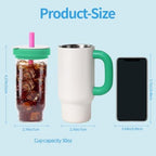 2-in-1 Insulated Tumbler for Coffee & Drinks 30oz Detachable Glass & Stainless Steel Double Wall with Straw & Lid Cap Leak-Proof Travel Mug Fits Car Cup Holder BPA-Free Thermos Sharing - Image 4