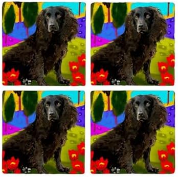 CafePress BOYKIN SPANIEL DOG LAKE Tumbled Stone - Set of 4 Coasters Set of 4 w/holder - Image 4