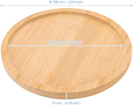 40 PCS 4 Inch Natural Bamboo Coasters, Round Bamboo Planter Saucer Trays, Wooden Drink Coasters for Drinks Plant Pots - Image 2