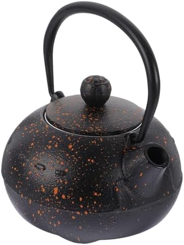 Vintage Japanese Cast Iron Teapot Small 0.4l Tetsubin Metal Tea Kettle with Handle for Home Tearoom Tea Brewing by Unknown