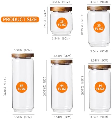 Glass Storage Jars Set with Airtight Wood Lids - Image 2