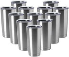 HASLE OUTFITTERS 20oz Tumblers Stainless Steel Mugs with Lid Double Wall Vacuum Insulated Coffee Cups for Cold & Hot Drinks (20oz-Stainless Steel, 12 Pack) by HASLEOUTFITTERS