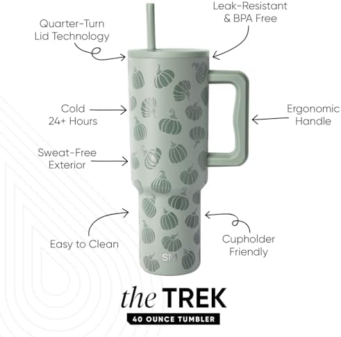 Simple Modern Halloween Tumbler with Handle | 40oz | Pumpkins - Image 3