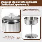 6 Cup Percolator 304 Stainless Steel Coffee Pot Coffee Maker Coffee Machine with Solid Wood Handle Transparent Knob Stovetop Greca Mocha for Induction Home and Camping 1000ml 33.8oz - Image 5