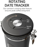 Veken Coffee Canister with Window,Airtight Stainless Steel Container,22OZ - Image 4