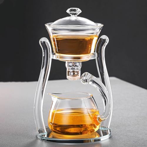 Lazy Kungfu Teapot Glass Semi-automatic Tea Maker Suction Automatic Water Brewing Teapot Office Flower Glass Tea Set by MOZEO