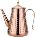 SANQIAHOME 1.8L(60oz) Stainless Steel Hammer Patterned Teapot With Removeable Infuser,Loose leaf cover,Copper by SANQIAHOME