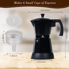 LAOION 6 or 3 Cup Electric Moka Pot, Cafeteras Electricas Modernas-Black - Image 3
