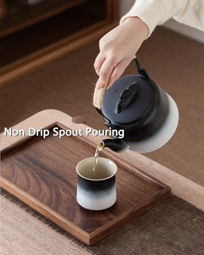 ZENS Ceramic Teapot with Infuser, 33.8oz Japanese Teapot for Loose Leaf Tea - Image 3