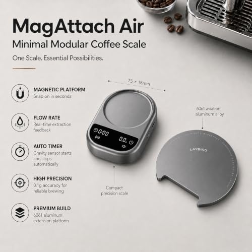 MagAttach Air Coffee Scale with Timer for Espresso & Pour Over - Image 2