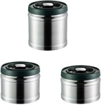 3 Size Sets Vacuum Sealed Coffee Canister, 304 Stainless Steel, Airtight Press Type Lid, for Coffee Beans, Tea, Nuts (Silver) by SHAREZEVERMUZE