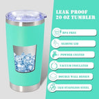 20 oz Tumbler Insulated Tumblers Stainless Steel Coffee Mug,LightBlue 6PCS - Image 3