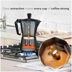 Stovetop Moka Pot Aluminum Espresso Maker with Cool-Touch Handle Home Use - Image 4
