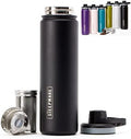 The Tea Spot Steepware Tea Tumbler and Thermos, 22oz, Tea Bottle with tea infuser for loose leaf tea or iced coffee, Sleek Double Wall Tumbler & Insulated Travel Bottle - Black by TheTeaSpot