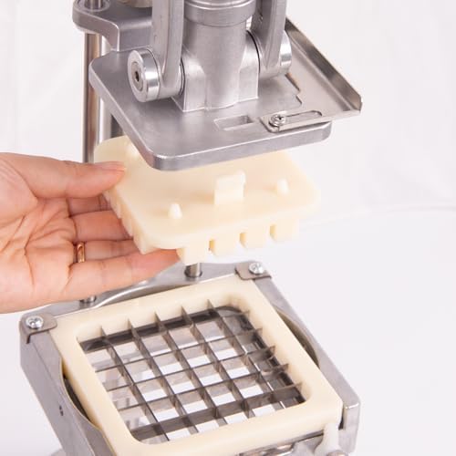 2-in-1 Commercial Manual Juicer & French Fry Cutter, Heavy Duty Cast Aluminum Citrus Press and Vegetable Chopper with 1/4", 3/8" & 1/2" Stainless Steel Blades for Potato, Orange & Lemon - Image 7