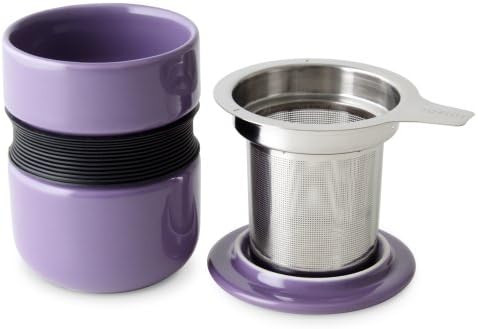 FORLIFE Curve Asian Style Tea Cup with Infuser and Lid, 12-Ounce, Purple - Image 2