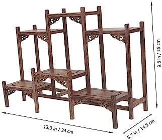 PRETYZOOM Wooden Tea Mug Holder Rack for Coffee and Tea Cups Elegant Display Stand with Chinese Elements for Home Decor Rustic Kitchen Accessory - Image 2
