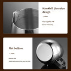 Ergonomic Handle Stainless Steel Frother Pitcher 300/420 / 600ML Milk Frothing Cup for Crafting Latte Art Hot Chocolate Coffee Frother Pitcher with Ergonomic Handle - Image 4