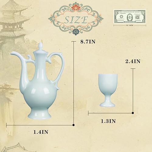 10 Pcs Porcelain Wine Cup,Baijiu Glass,Chinese Liquor Cup,Ceramic Wine Set - Image 6
