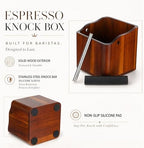 Hushee 5 Inch Espresso Knock Box, Acacia Wood Coffee Puck Knockbox with Removable Knock Bar and Non-slip Base, Shock-absorbent Design for Coffee Grounds Bar Home Decor, Durable Machine Accessories - Image 5