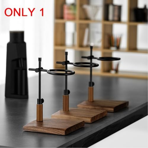Adjustable Pour Over Coffee Stand - Vintage Dripper Station with Wooden Base, Tools for Home & Cafe - Image 3