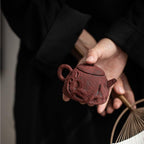 Tea Pot Red Old Rock Mud Teapot Household Retro Stoneware Teapot Single Pottery Anti-scalding Hand-clawed Pot Teapot for Infuser - Image 6