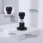 ZJchao 58.5mm Calibrated Coffee Tamper Spring Loaded with 3 Base Sizes Ergonomic Handle for Machine - Image 7