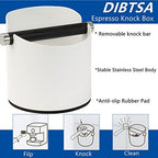 DIBTSA Coffee Knock Box, Espresso Knock Box Stainless Steel Espresso Machine Accessories with Removable Knock Bar and Non-Slip Base Coffee Grounds Container Bin, Large (White) - Image 2