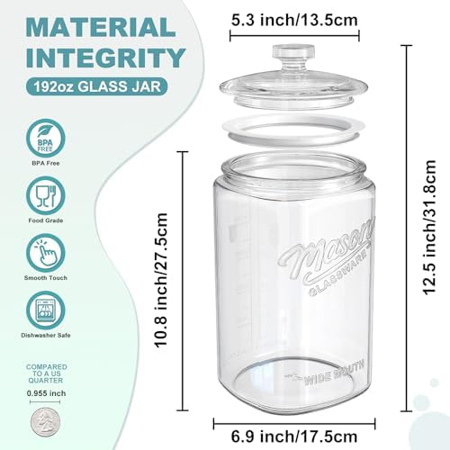 Ritayedet 1.5 Gallon Glass Cookie Jar with Airtight Lid, Large Glass Jar - Image 4