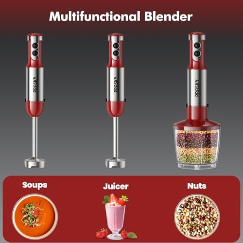 Immersion Blender Handheld 1200W, 20-Speed 5-in-1 Handheld Mixer - Image 2