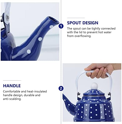 1Pc Enamel Kettle Stainless Steel Heating Water Kettle Stovetop Whistle Glass Tea Infuser Teapot with Infuser Teapots Whistling Stovetop Ceramic Flower Teapot South Ameri, - Image 7
