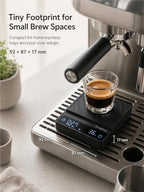 Tiny 3C Coffee Scale with Timer, P Wake Up Function, 0.1g Precision, Compact Design for Espresso & Pour Over, Portable Digital Scale for Small Brew Spaces,(Tiny 3c Black) - Image 5