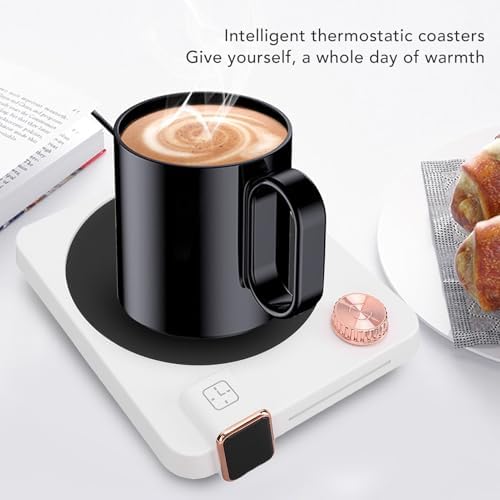 9 Temperature Settings Electric Cup Warmer with Auto Shut Off Timer for Desk Coffee Tea Milk Beverage US Plug 110V Mug Heater - Image 5