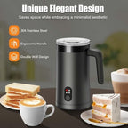 Milk Frother, 4-in-1 Milk Steamer and Frother, 13.5oz, Black - Image 5