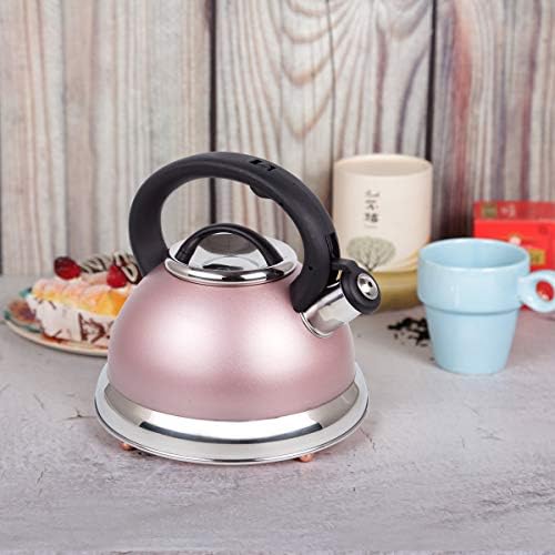 Creative Home Alexa 3.0 Quart Stainless Steel Whistling Tea Kettle Fast Boiling Heat Water for Stovetop Whistle Tea Pot, Rose Gold - Image 3