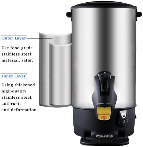 Commercial Electric Kettle Warmer Stainless Steel Hot Water Dispenser Hot Water Boiler And Warmer with Faucet Quick-Temp or Boil for Tea Coffee 1500W 6 Liter Capacity - Image 4
