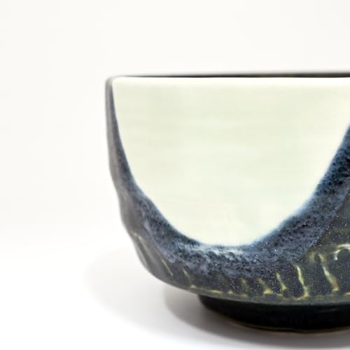 Urban Tokyo Authentic Minoware Porcelain Matcha Bowl Chawan 4.75" Diameter Handmade in Japan, Traditional Mino-Yaki Ceramic Tea Ceremony Bowl, Reactive Glaze Designs (Tsukino Moonlit Night) - Image 7
