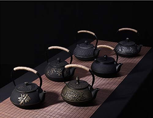 tetsubin Cast iron Tea Kettle workshop Healthy japanese maple leaves and bamboo pattern Teapot with Stainless Steel Infuser（30.4oz） - Image 6
