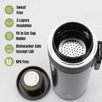 Ozizo 2 Pack Tea Infuser Bottle for Loose Leaf Tea | 18 oz Stainless Steel Herbal Infuser Travel Mug | Water Bottle with Infuser Set | Double Wall Insulated Drinking Cup with Strainer | Blue - Image 3