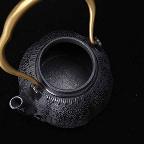 1.1L Teapot Tea Kettle Tea Pot Cast Iron Teapot, Japanese Style Tetsubin Tea Kettle | Cast Iron Tea Kettle To Keep Tea Warm | Retro Pumpkin Shape High End Cast Iron Kettle - Image 3
