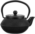 Xmas Cast Iron Teapot 0.3l Black, Vintage Retro Small Tea Pot by ibasenice