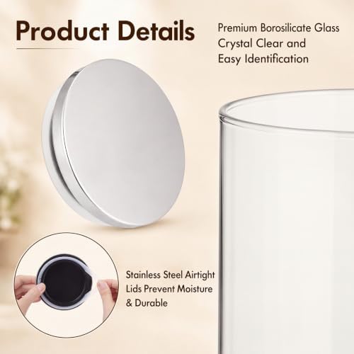 6 Pcs 25oz Clear Canisters Set for Kitchen, Glass Jars with Lids - Image 3