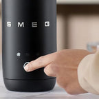 SMEG MFF02 Retro Style Mini Electric Milk Frother – Automatic Hot and Cold Foam Maker for Cappuccino, Latte & Specialty Coffee, 500W One-Touch Operation, Compact Design Coffee Accessory (Matte Black) - Image 3