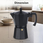 Classic Moka Pot, Stovetop, Espresso Coffee Maker, 240 Ml, Premium Aluminium Built, Italian Style Mocha, Cuban Café Brewing, Black - Image 2