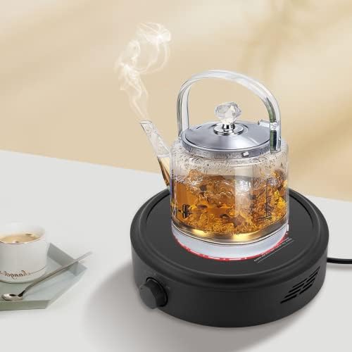 Electric Mini Stove Hot Plate, Small Hot Plate 700W Electric Ceramic Stove With Adjustable Power Levels Countertop Burners ElectricHot Plate for Boiling Water Making Tea and Coffee(Black) - Image 3