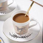 Horse Mirror Cup and Saucer Creative Luxury Art Mirage Inverted Image Cup Golden Inlay Porcelain Teacup Saucer for Cappuccino,milks,espresso,tea,coffee|Cute Pretty Gifts - Image 2