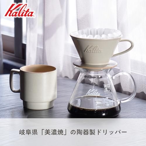 Carita Coffee Dripper Mino Ware High Heat Retention Pottery For 2-4 People, DACHI & Kalita Pistachio #02109 Wave Series, Made in Japan, Drip Equipment, For 2 People, For 4 Cups, Porcelain, Stylish, - Image 3